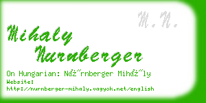 mihaly nurnberger business card